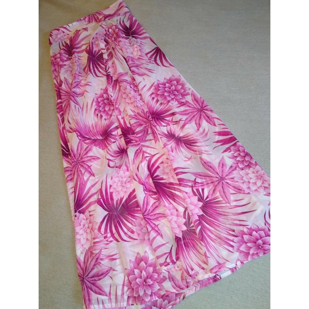 Roxanne XS/S Long Wrap Maxi Skirt Sarong CoverUp Pink White Swim MSRP $78 Cruise